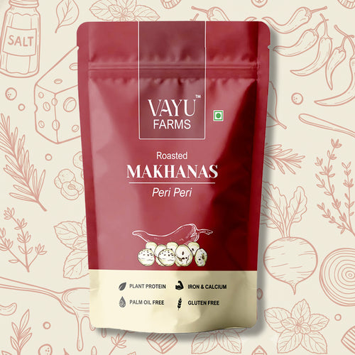 Vayu Farms Peri Peri Makhana in a 45g standing pouch