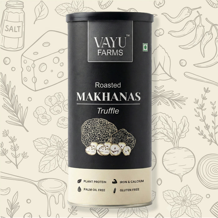 Vayu Farms Truffle Makhana 70g can, front