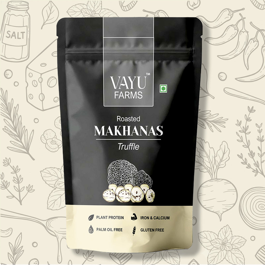 Vayu Farms Truffle Makhana in a 45g standing pouch