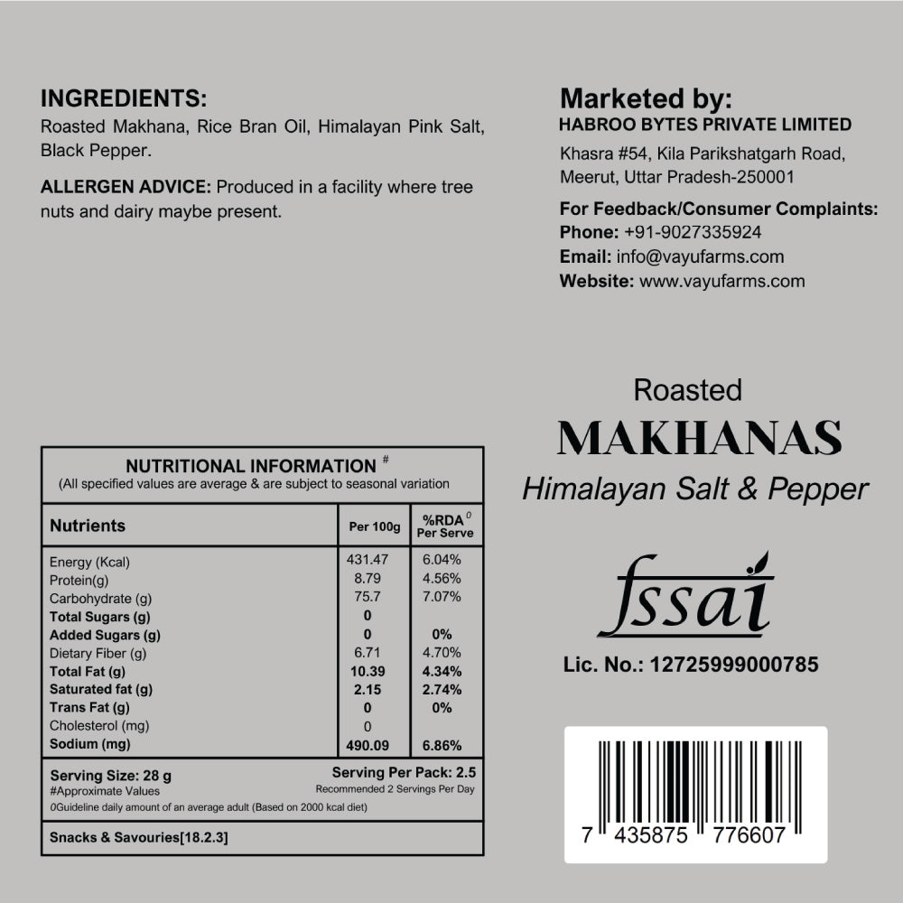 Himalayan salt makhana 70g premium can by Vayu Farms