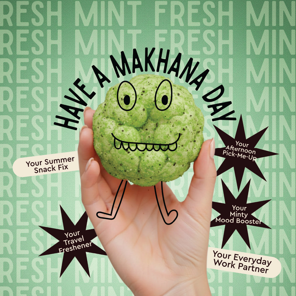 Fresh mint makhana close-up showing texture and seasoning