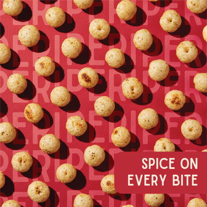 Close-up of peri peri flavoured roasted lotus seeds by Vayu Farms
