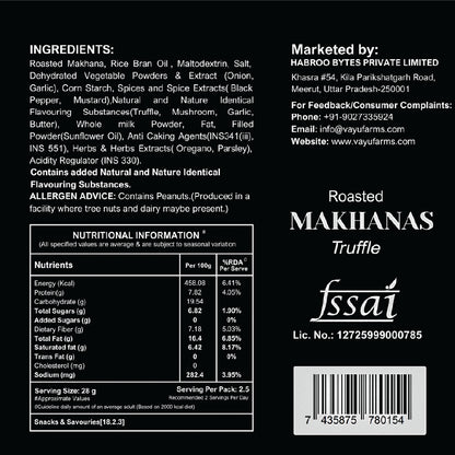 Vayu Farms truffle makhana 70g premium can packaging