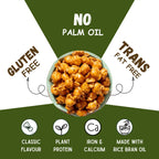 Vayu Farms Makhana claims graphic: No Palm Oil, Gluten Free, Trans Fat Free.