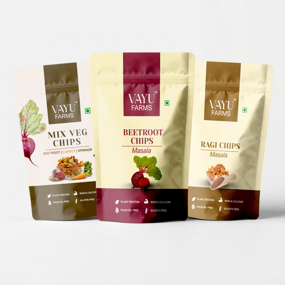 All Three Chips Combo (Ragi, Beetroot & Mix Veg) - 3 x 95g