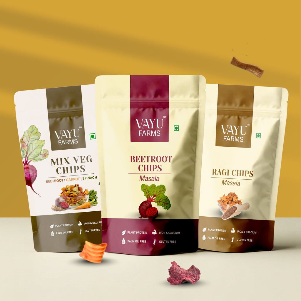 All Three Chips Combo (Ragi, Beetroot & Mix Veg) - 3 x 95g